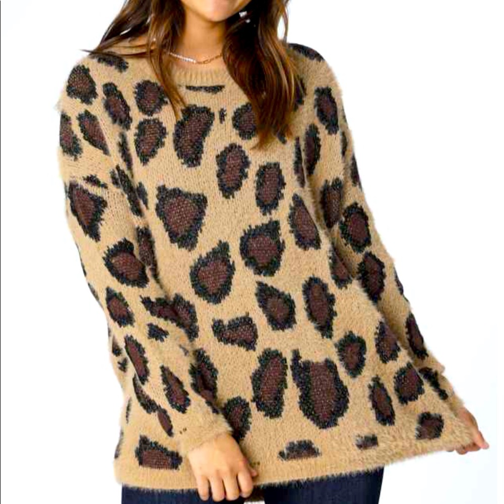 Altard' State Leopard Print Oversize Sweater M L
